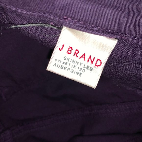 J Brand Skinny Leg Aubergine Jeans Size 26 PURPLE - Picture 7 of 8